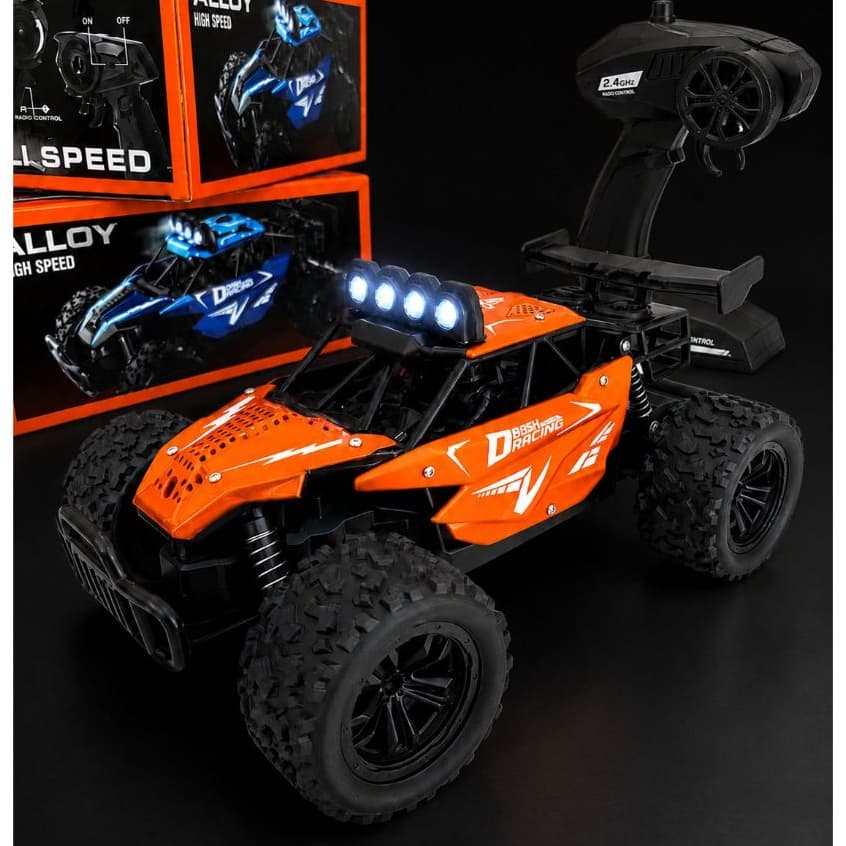 Carrinho Controle Remoto Off Road 4x4 Pickup Jipe com Luz LED Bateria Recarregável e Suspensão