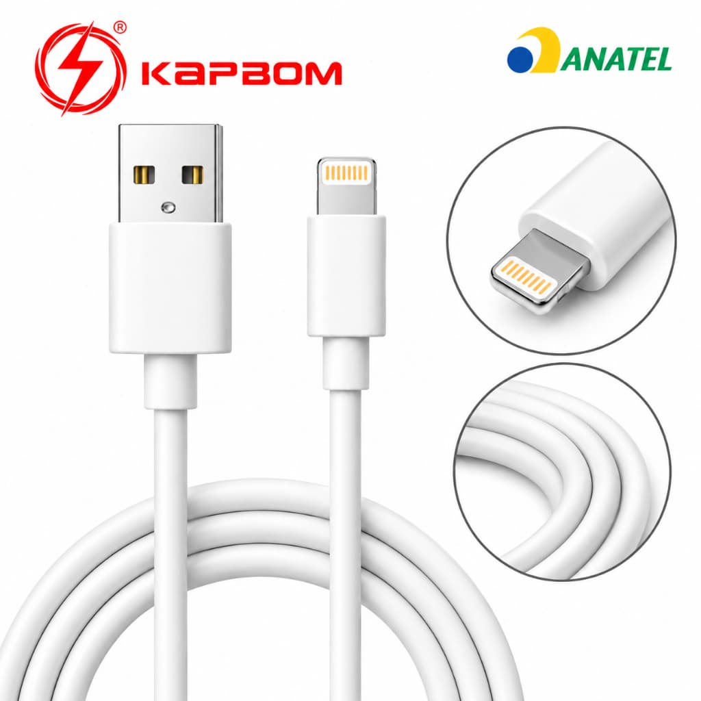 Cabo Carregador Lightning Rápido 2.4A Premium Reforçado Para iPhone 1 Metro