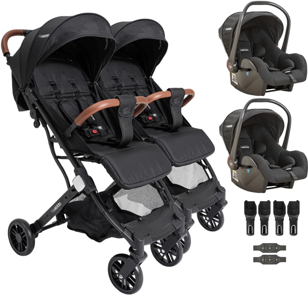 Carrinho para Gemeos com 2 Bebe Conforto Kiddo Sprint III Preto