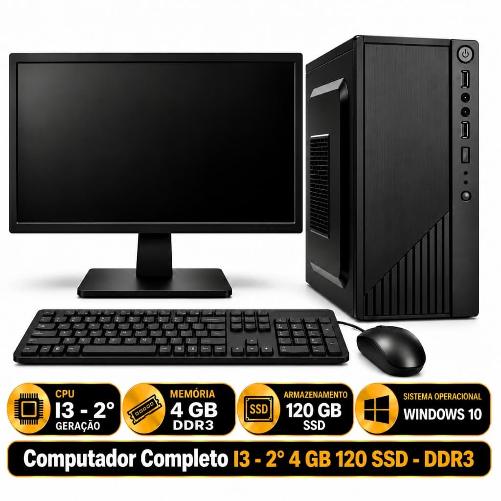 Computador Completo I3 - 2° 4 GB 120 SSD - DDR3