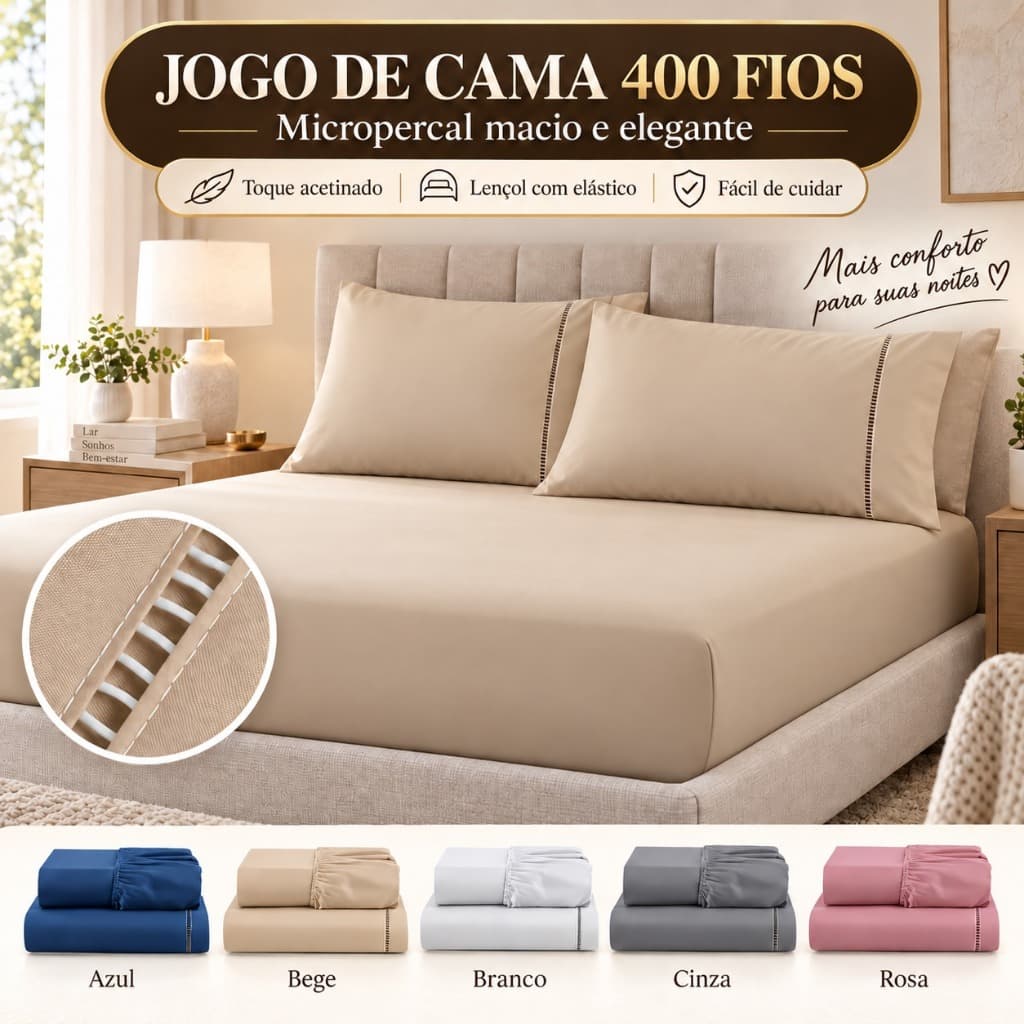 Jogo De Lençol Cama Solteiro/Casal/Queen 03 Peças 400 Fios Ponto Palito Cor Azul-marinho Desenho Do Tecido Lisa