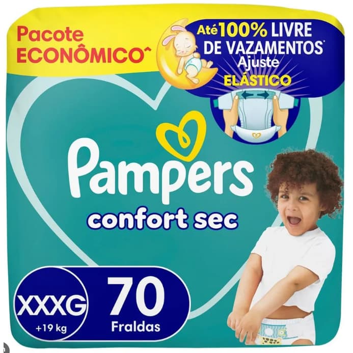 Fralda Pampers Confort Sec XXXG 70 Unidade