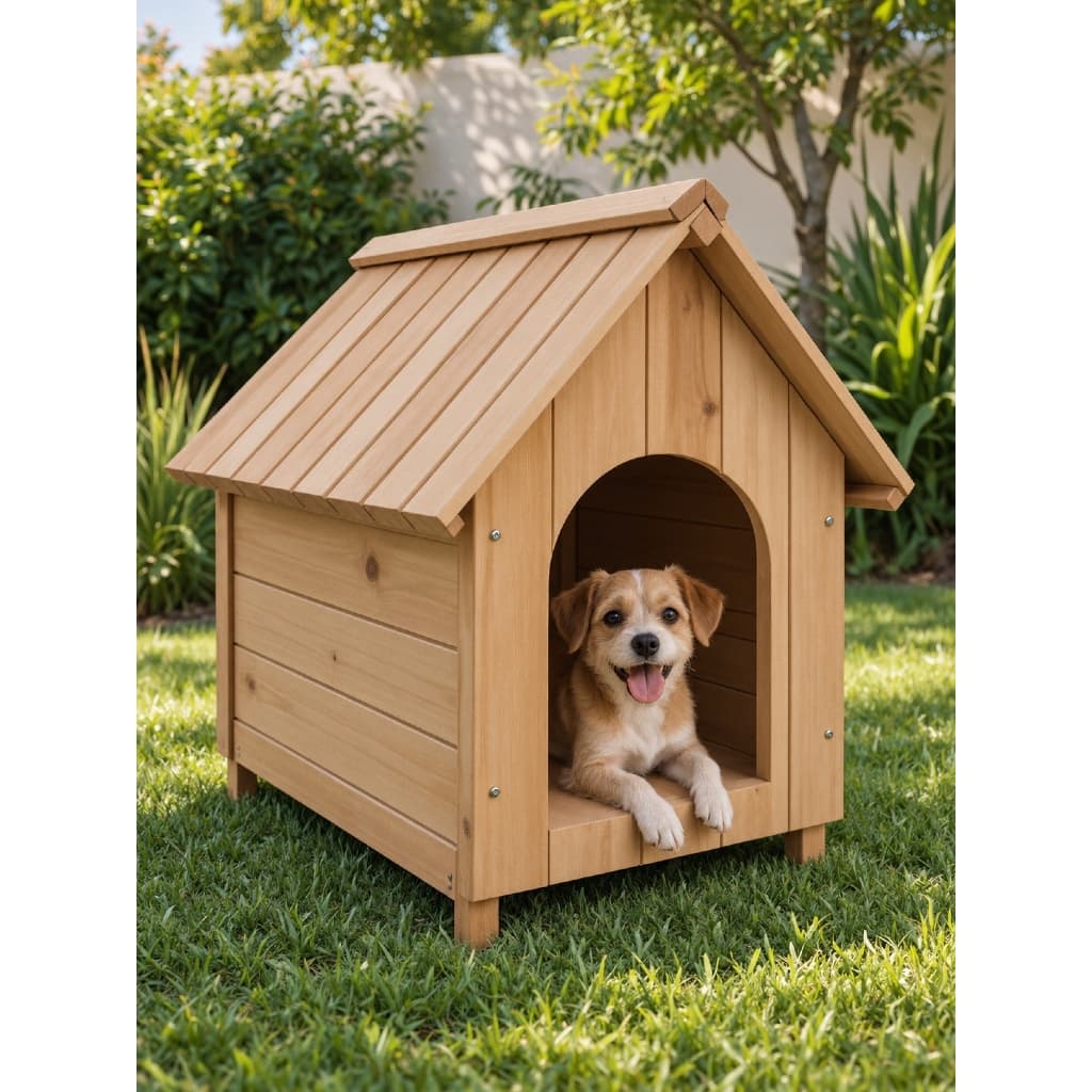 Casa Casinha De Madeira Envernizada Pet Para Cachorro Cães Resistente Número 3