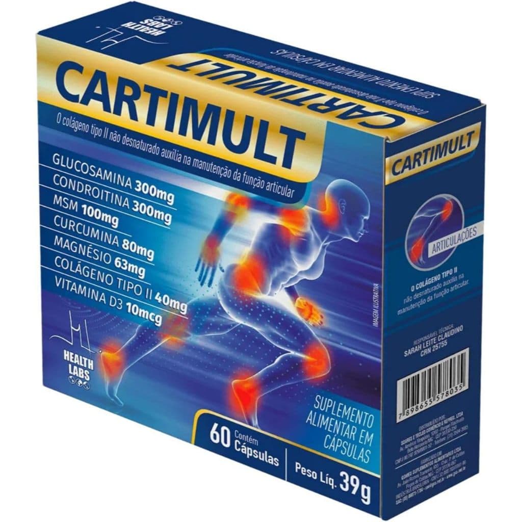 Suplemento Alimentar com Colágeno Tipo II, Vitamina C, D3, Zinco e Manganês – Cartimult Suplemento Alimentar com Colágen