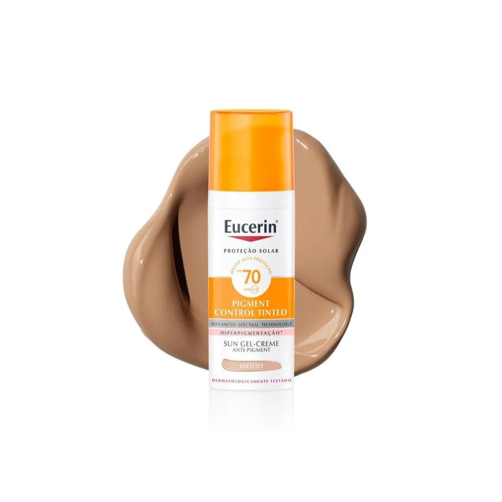 Protetor Solar Facial Eucerin Sun Pigment Control Tinted Médio FPS70 50ml