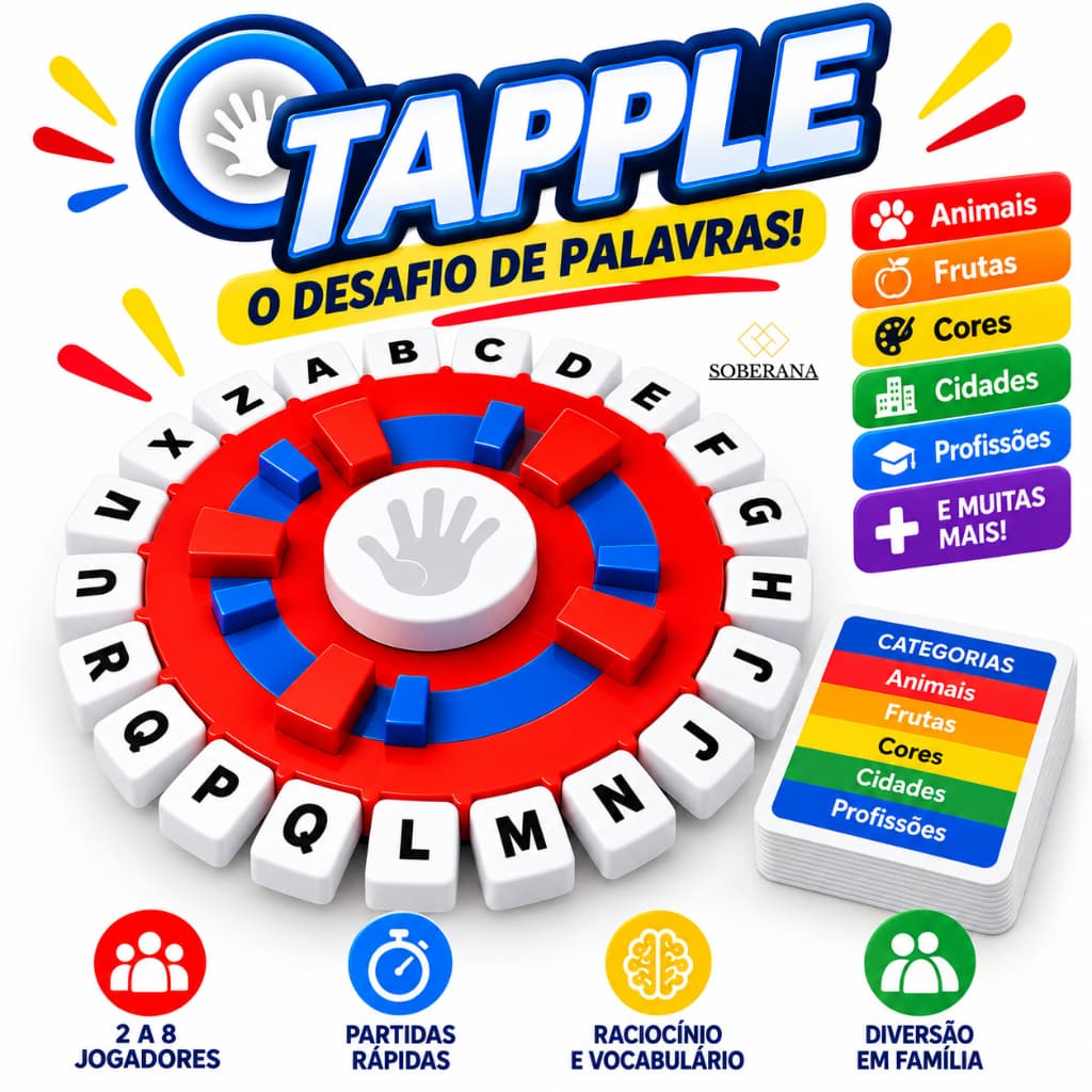 Jogo Stop Trava Letras Com Temporizador 10 Segundos Tapple Palavras Português Tabuleiro Desafio Em Família Presente