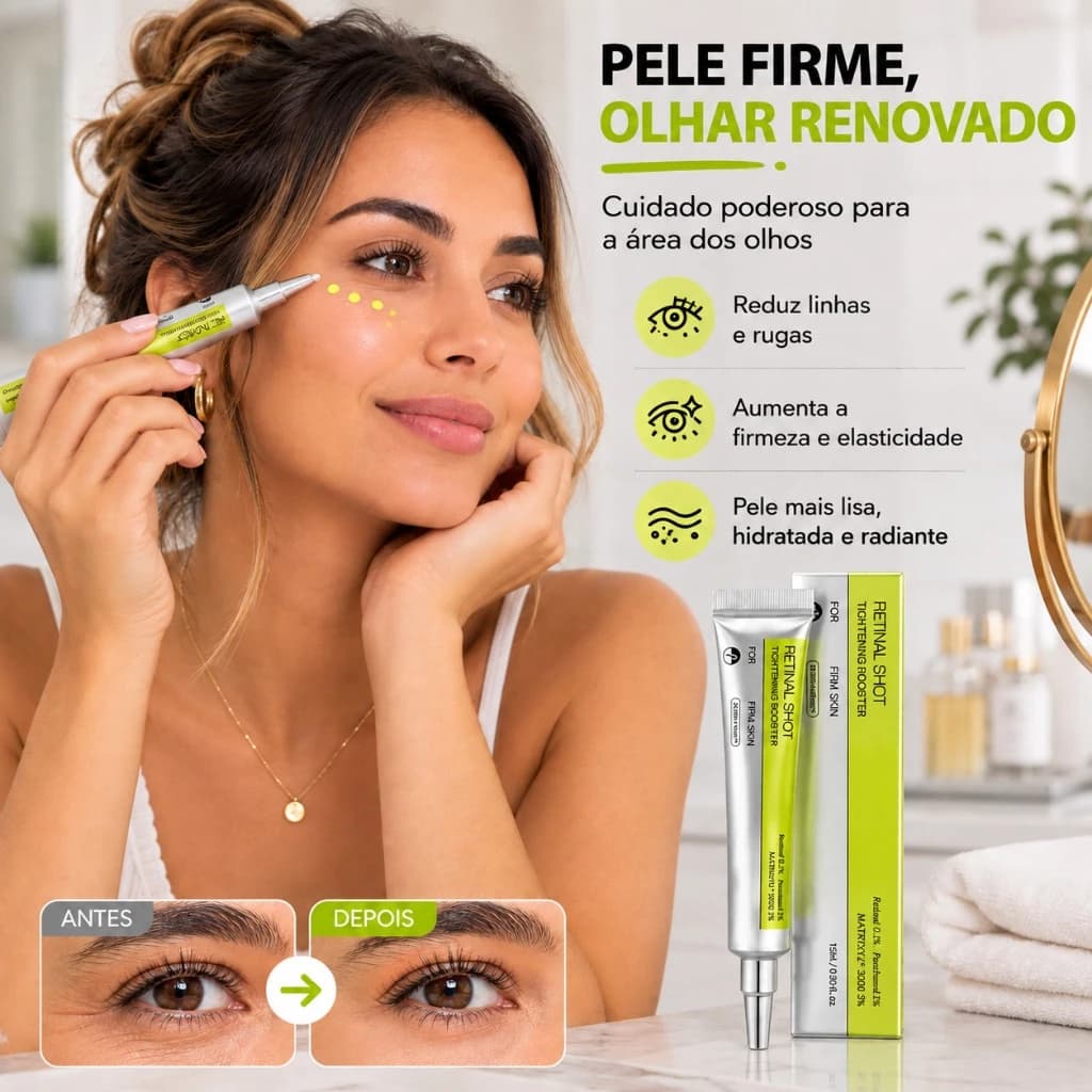Celimax Retinal Shot Tightening Booster 15ml, Sérum Facial Anti-idade com Retinal, Firmeza, Reduz Rugas e Poros