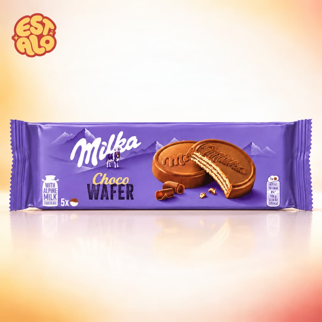 Milka Choco Wafer 150g Biscoito Wafer Chocolate ao Leite 5 Unidades Importado
