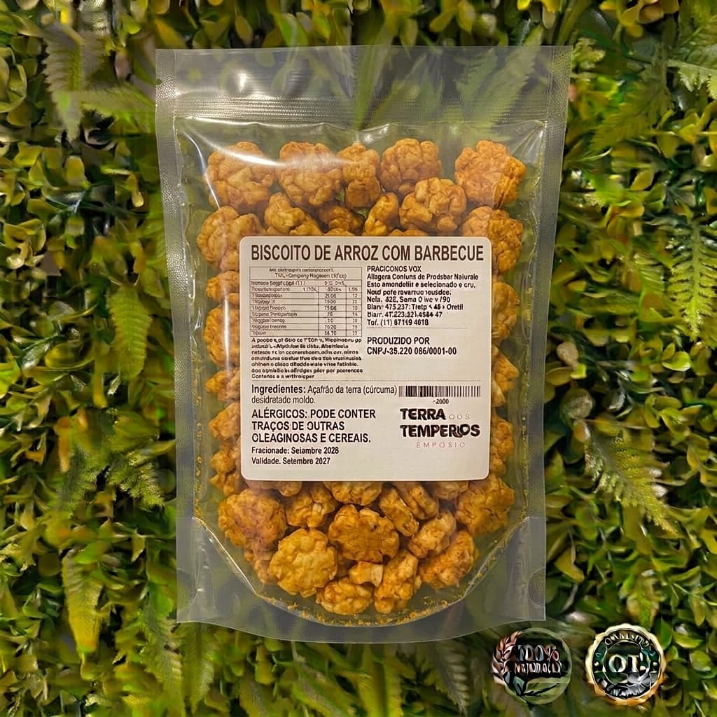 Biscoito De Arroz Barbecue Crocante Integral Snack Saudável Aperitivo Low Calorie  Fit Lanche Envio Rápido