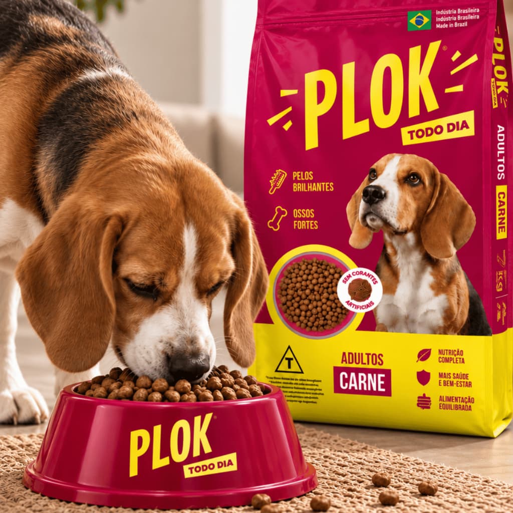 Ração Plok Todo Dia 7kg 15kg Sabor Carne para Cães Cachorros Adultos 21% de Proteína Envio Rápido!!!