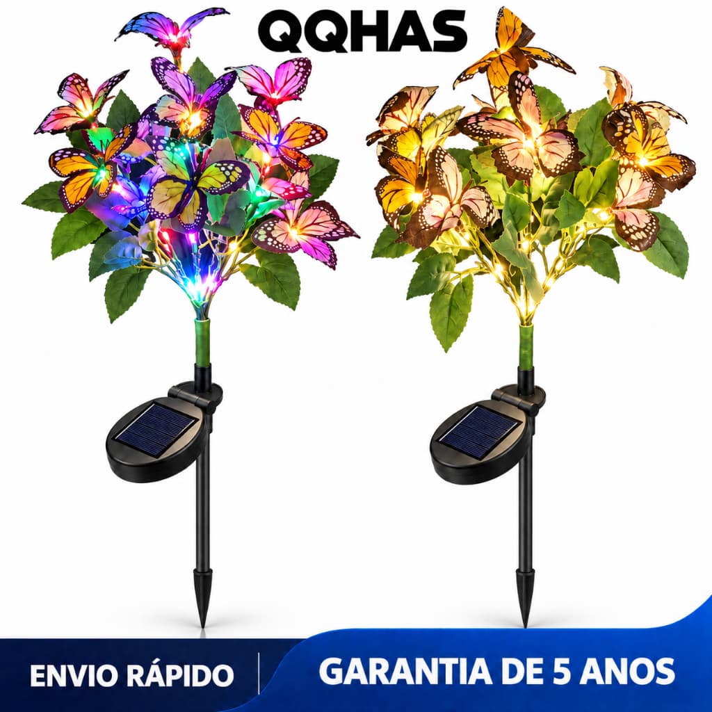 QQHAS Luminária de Jardim Espeto LED Borboletas Coloridas LED Decoração de Natal Externa Gramado Luz De Jardim