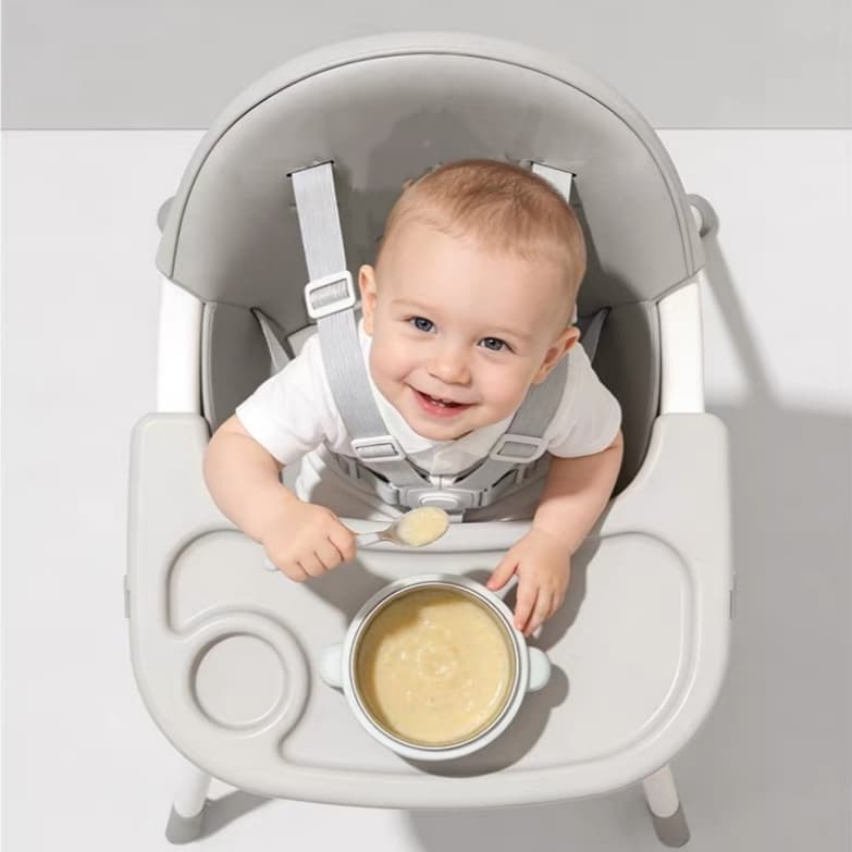 Cadeira de Alimentação para Bebê 3 em 1, Altura Ajustável com Cinto de Segurança