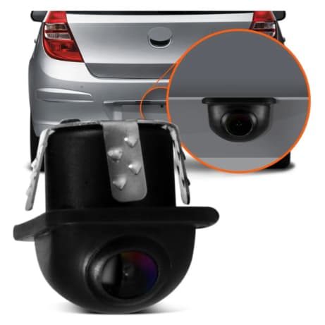 Camera de Ré Tartaruga HD 140 Graus Cinoy C/Linhas Guia Visão Noturna Original Parachoque Carro 12v Dianteira/Traseira