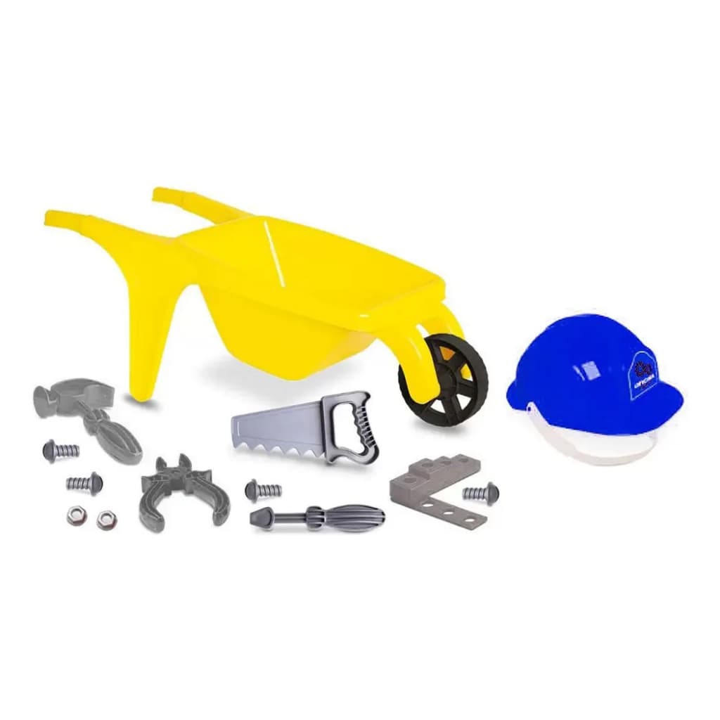KIT FERRAMENTAS INFANTIL COMPLETO COM CARRIOLA EDUCATIVO E DIVERTIDO