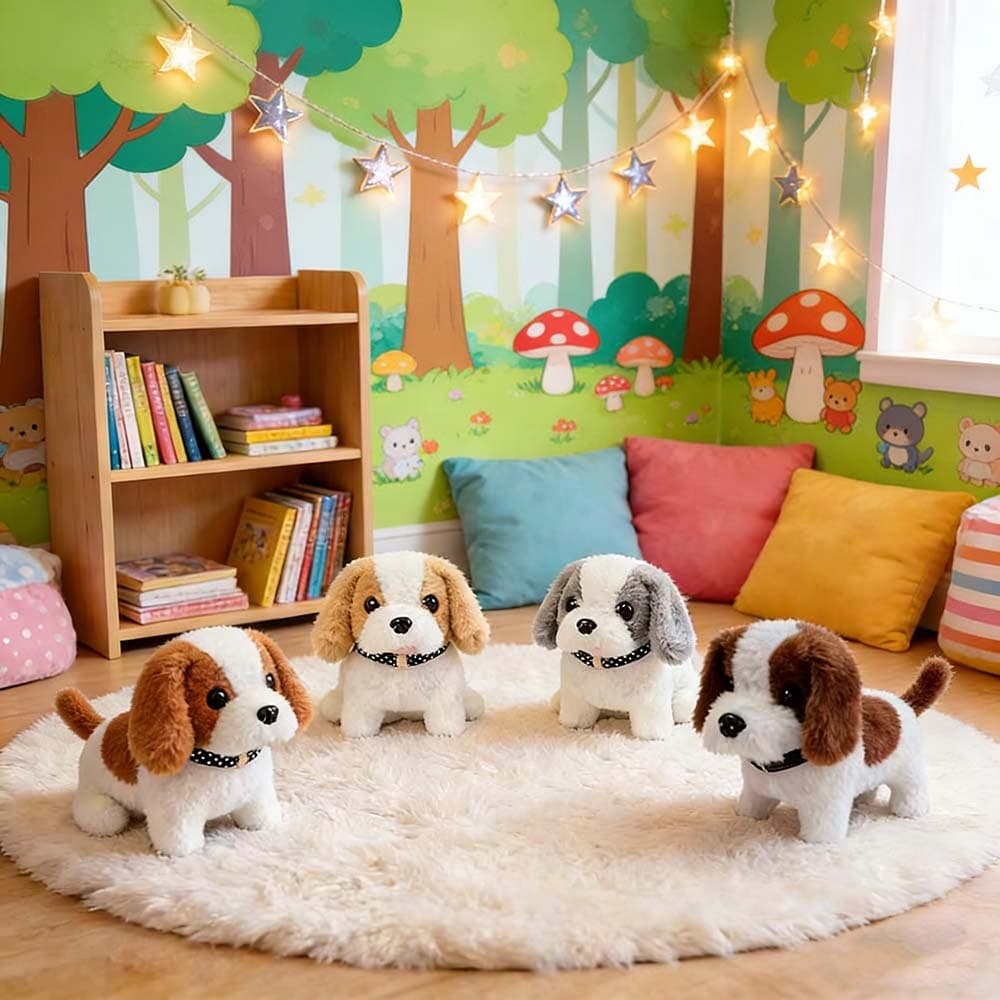 Brinquedo de cachorro de pelúcia elétrico - anda, late, fofo e macio, presente perfeito para crianças!