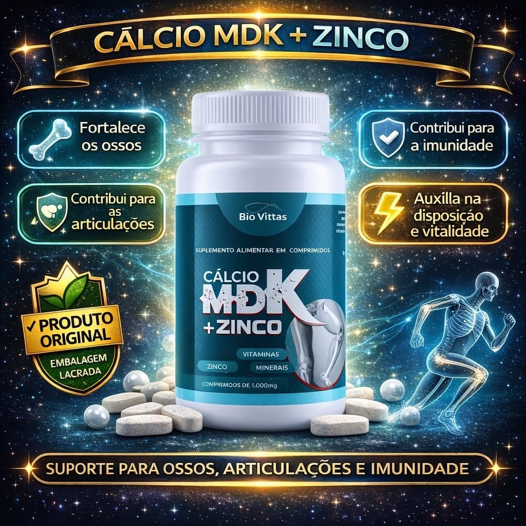 Vitamina D3+ K2 MK7 + Magnésio + Cálcio + Zinco  - Suplemento 5 em 1 Junta, Articulação, Complexo Ósseo