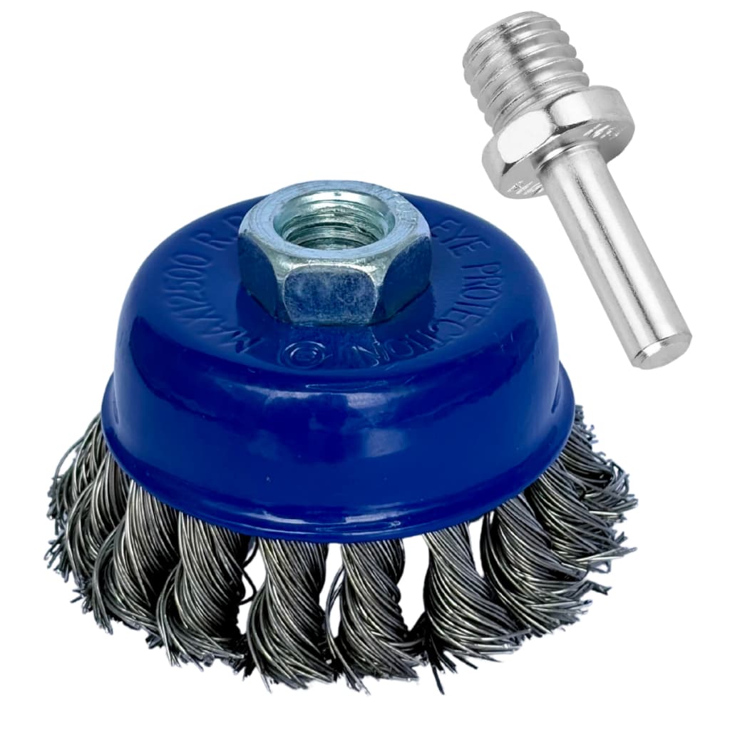 Escova Rotativa Aço Trançado Torcida para Furadeira Esmerilhadeira Lixadeira 75mm M14 Removedor Ferrugem Limpeza Pesada