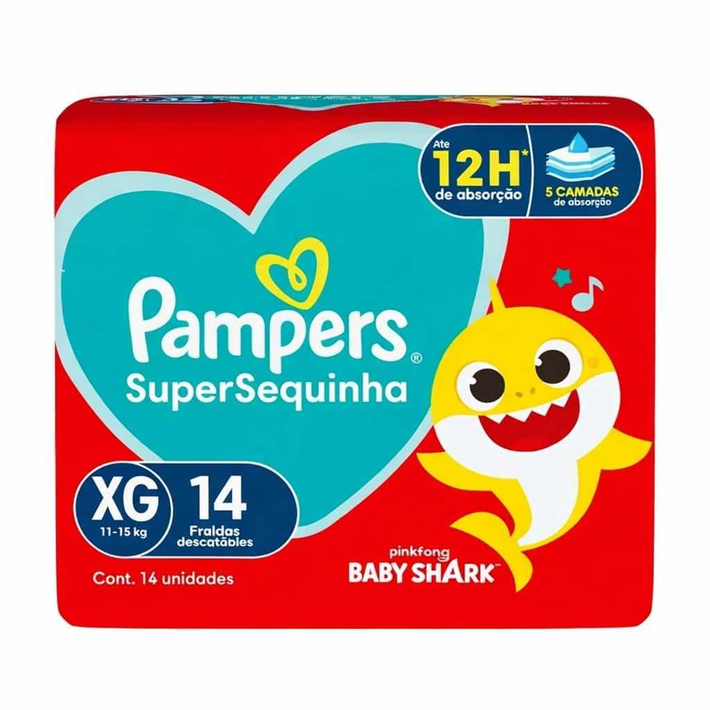 FRALDA PAMPERS SUPERSEQUINHA XG COM 14