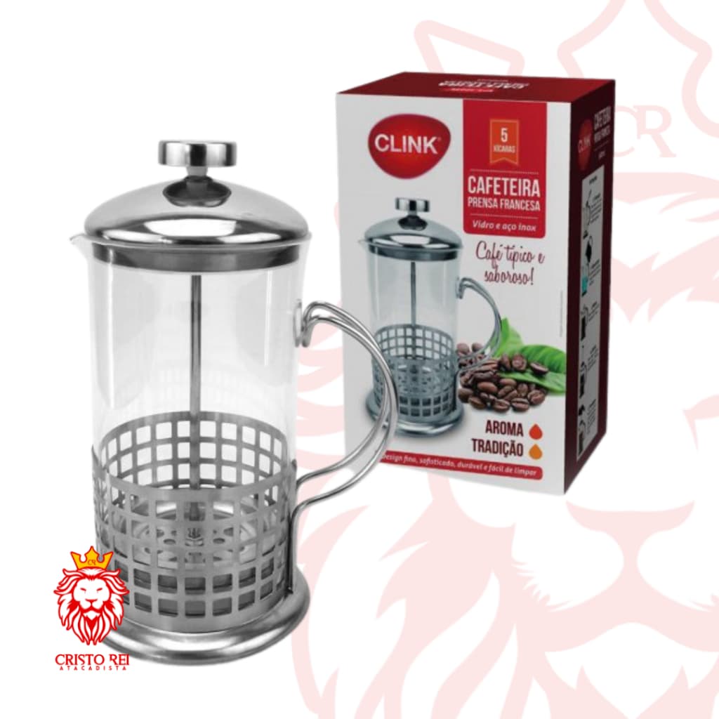 Cafeteira Prensa Francesa 600ml Café Cremeira Café Chá Expresso Leite Cremoso