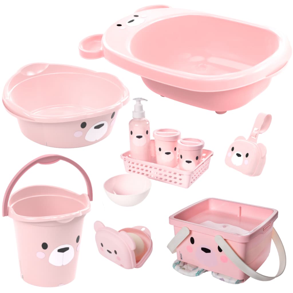 KITS COM BANHEIRA OU CESTO BEBÊ INFANTIL PLASUTIL BALDE BACIA KIT HIGIENE SABONETEIRA PORTA CHUPETA