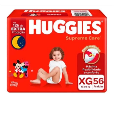 Fralda Huggies Supreme Care Xg C/56 Gênero Sem Gênero Tamanho Extra Grande (xg)