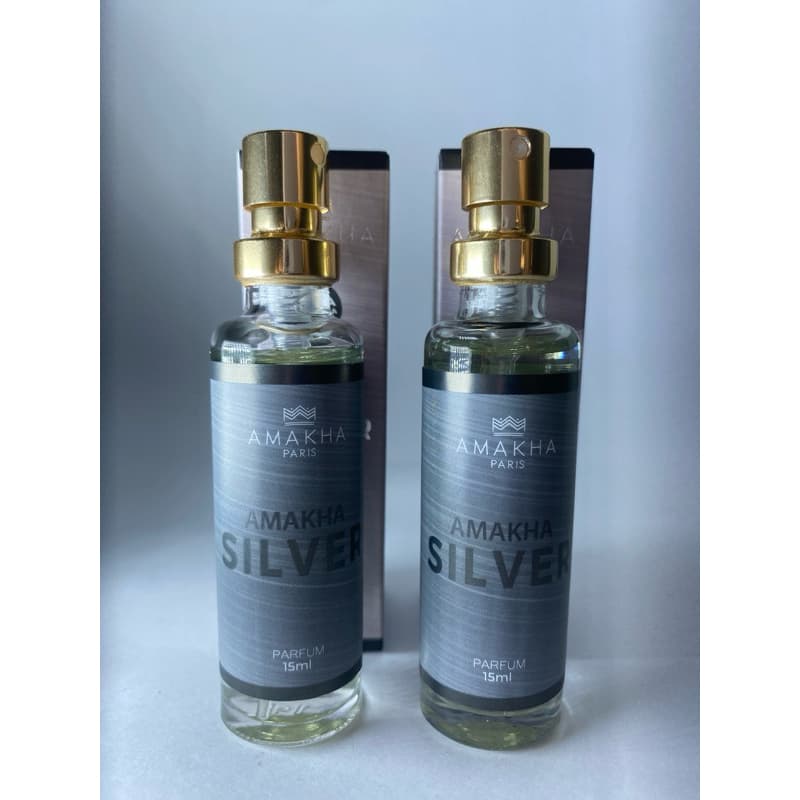 Kit 2 Perfumes Masculinos Silver Amakha Paris 15ml | Alta Fixação | Inspirado em Importados