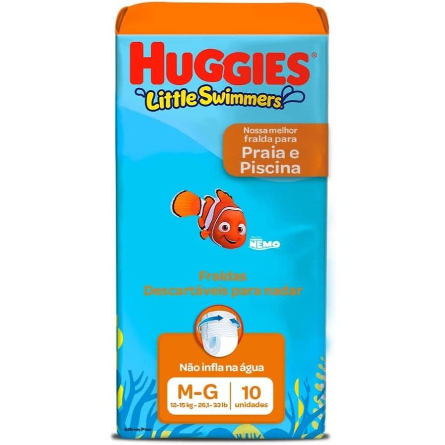 Fralda Huggies Piscina Praia Little Swimmers 12 unidades  M/G
