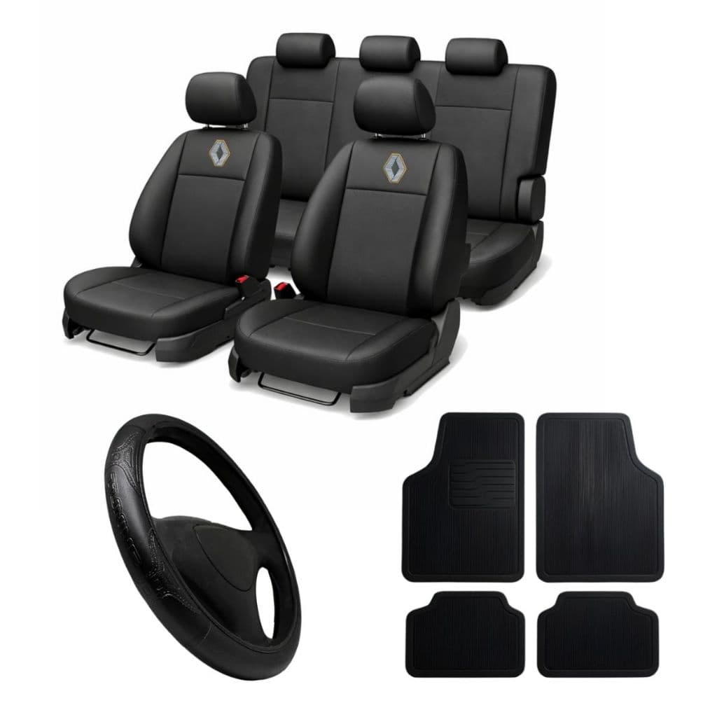 Kit Automotivo Renault Completo Capa Banco Couro + Tapete + Capa Volante