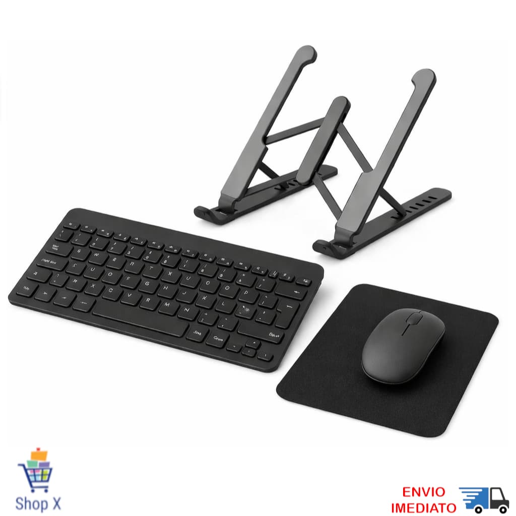 Kit Teclado e Mouse Sem Fio Bluetooth Design Moderno Compatível com PC iPad Tablet e Notebook