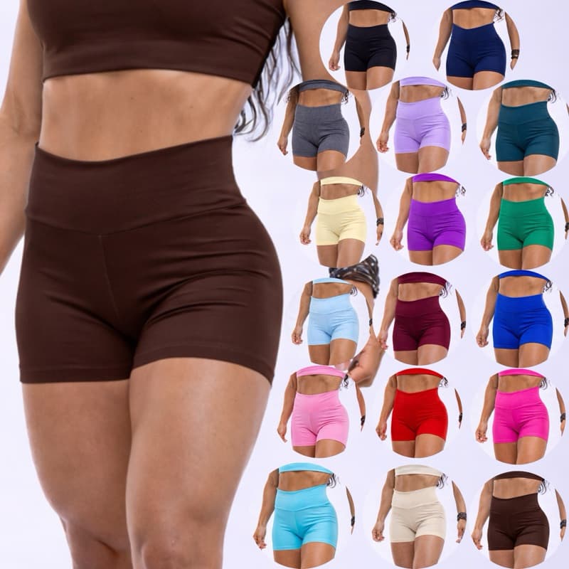 Short curto feminino roupa fitness academia CÓS ALTO EMPINA BUMBUM