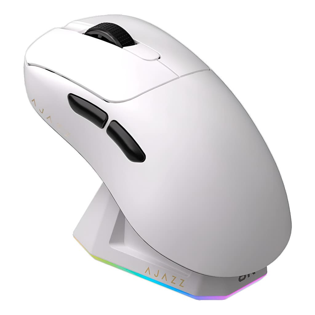 AJAZZ AJ179 PRO 8K Mouse Bluetooth Sem Fio PAW3395 Com Base De Carregamento RGB 26kDPI