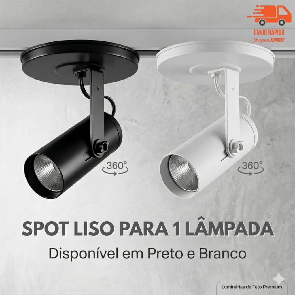 Spot Tipo Trilho Eletrificado Sobrepor Tubinho Liso Luminária Para Lâmpada E-27 Direcionável Luminária Decoração Teto