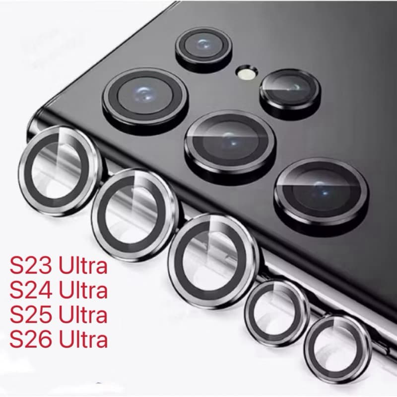 Película Protetora de Lentes de câmera Lisa de metal para samsung S23 Ultra S24 Ultra S25 Ultra S26 Ultra