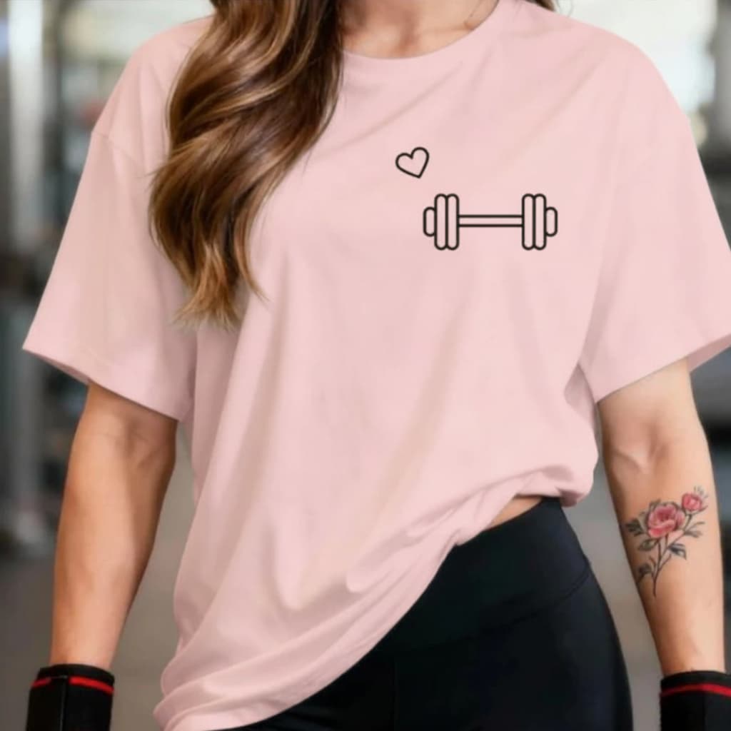 Camiseta Academia Feminina Halter Coração Gym Treino Academia Fitness Musculação T-shirt Algodão