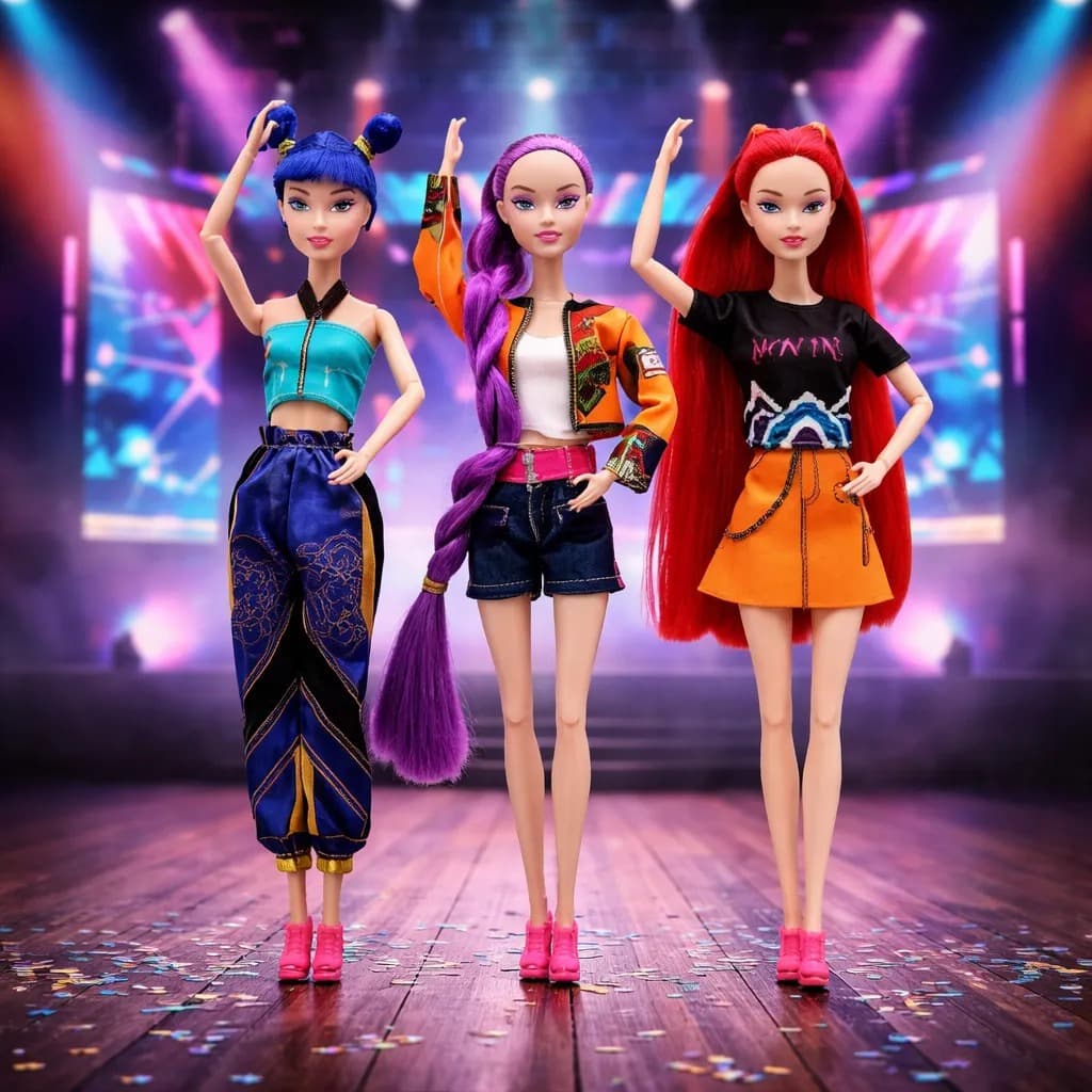 Kit 3 Bonecas Kpop Guerreiras Zoey Mira Rumi Musical Articuladas Boneca Fashion Infantil Menina