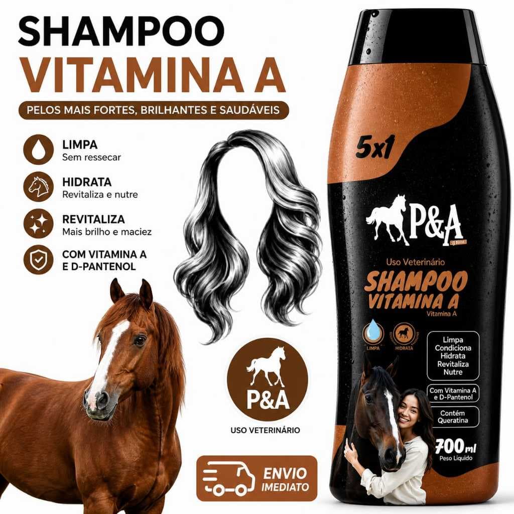 Shampoo de Cavalo Avipet Horse  Vitamina A Para Crescer Cabelo Mulher  700ml PROMOÇÃO envio imediato