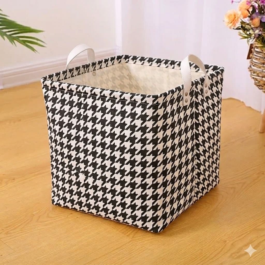 Cesto Organizador de Roupas Brinquedos Dobrável Grande 52x40x52cm Multiuso para Lavanderia Quarto e Banheiro