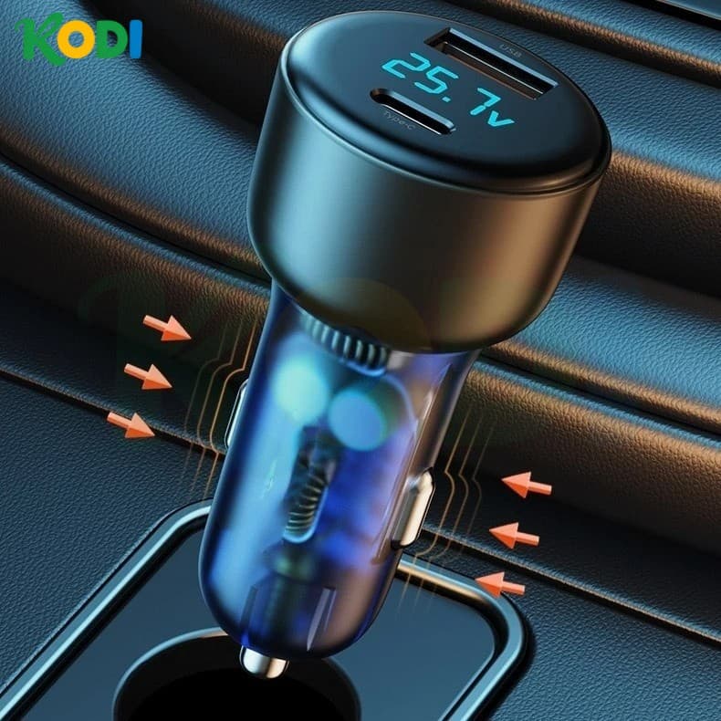 Carregador Veicular Carregador de Carro Turbo 24V Super Rápido Dual USB-C-J3