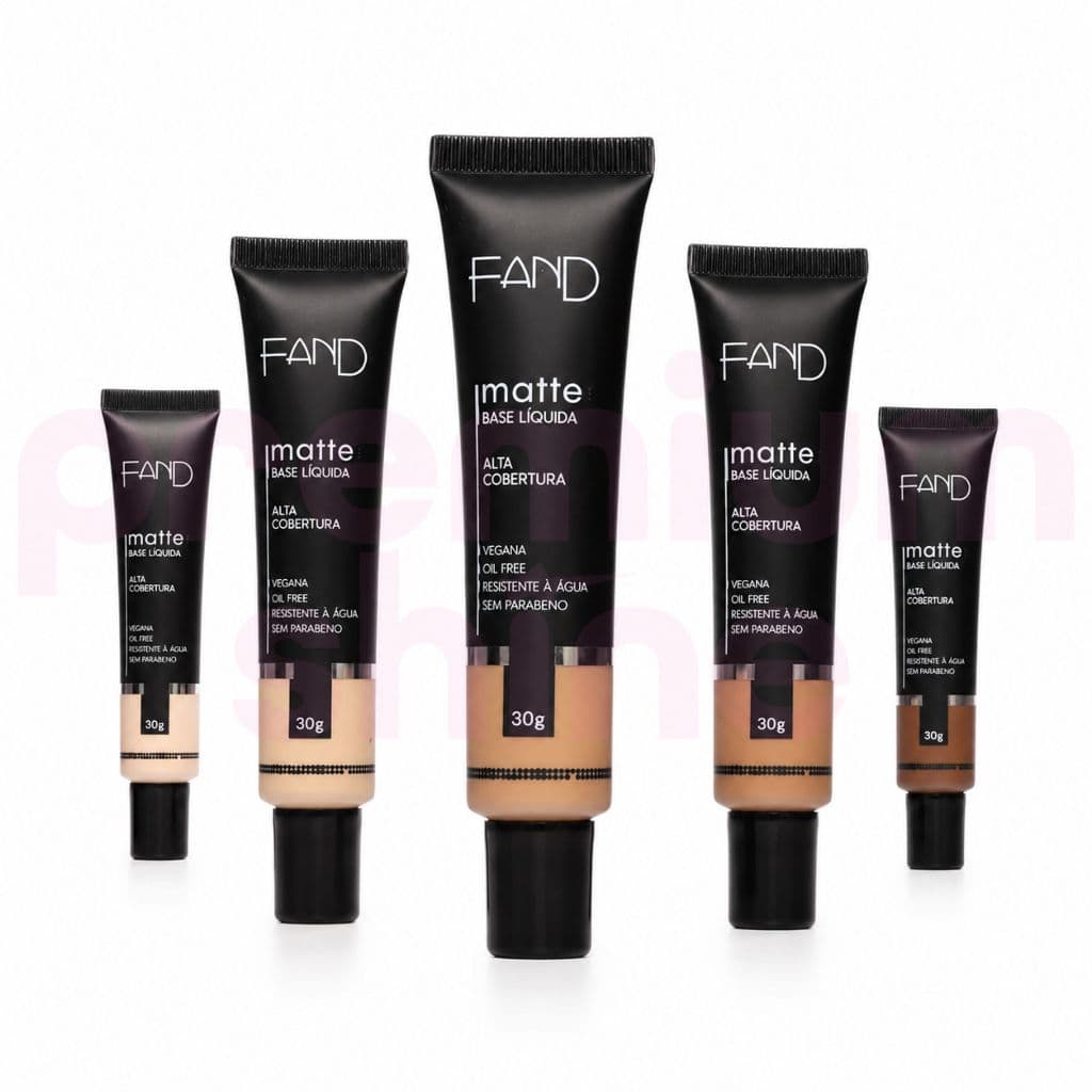 Base Líquida Matte Fand Cosméticos Alta Cobertura Pele Mista e Oleosa 30g