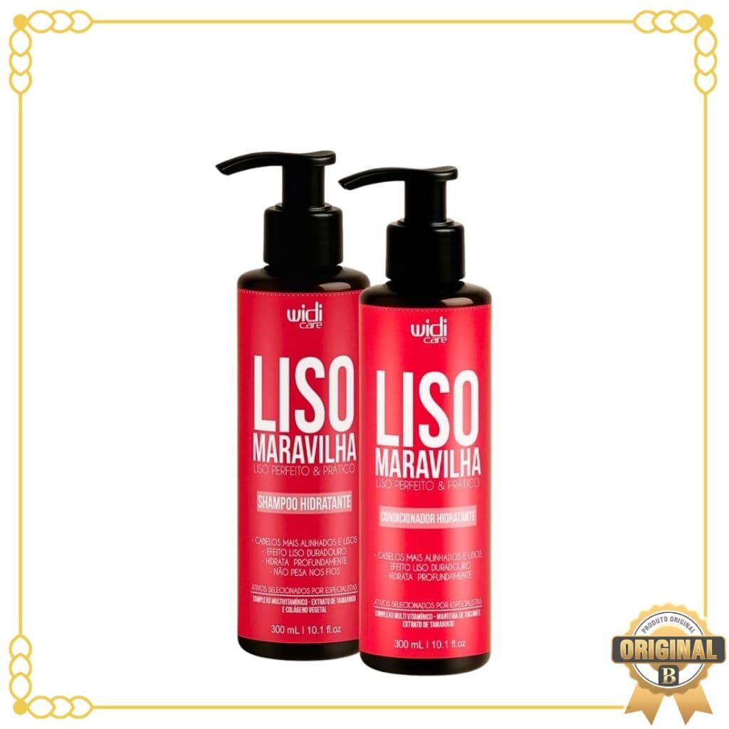 Kit Shampoo + Condicionador Hidratante Liso Maravilha Widi Care 300ml