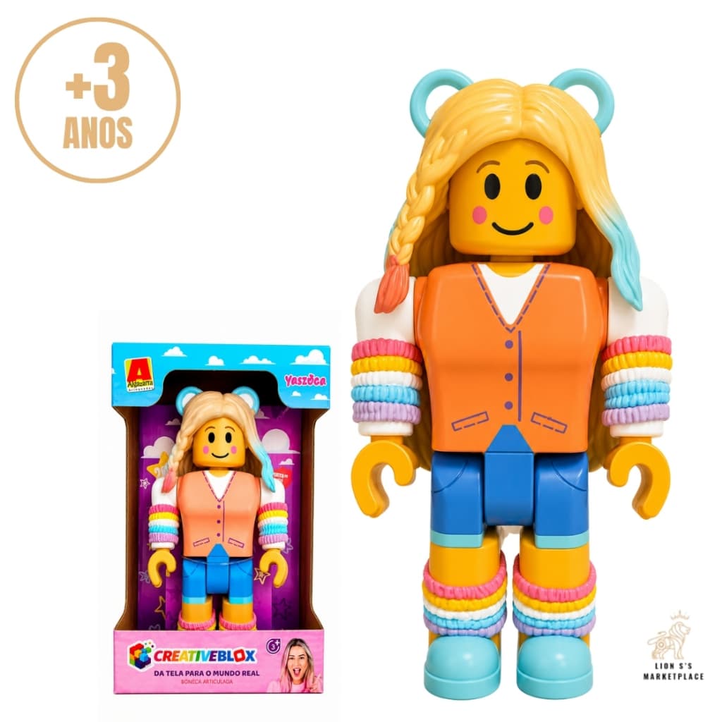 Boneca Yaszoca em Vinil Articulada 20cm Original CreativeBlox Colecionável Algazarra