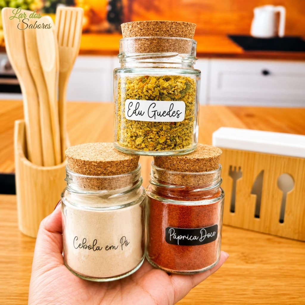 Kit Completo 64 Etiquetas de Temperos E Condimentos Etiquetas para Potes de Cozinha à Prova d’Água