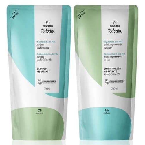 Kit Tododia Shampoo e Condicionador Hidratante Maçã Verde e Aloe Vera