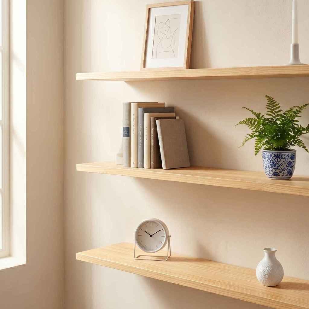 Kit 3 Prateleiras Flutuantes Pinus Maciça Sem Nós 120x20 Suporte Invisível Parede Sala Quarto