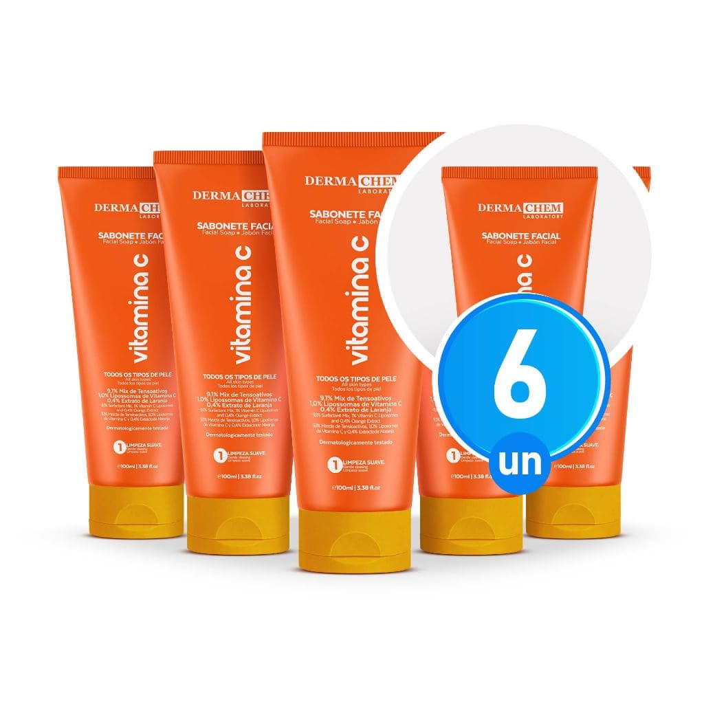 Kit 6 Sabonete Vitamina C Anti-Idade 100ml Dermachem