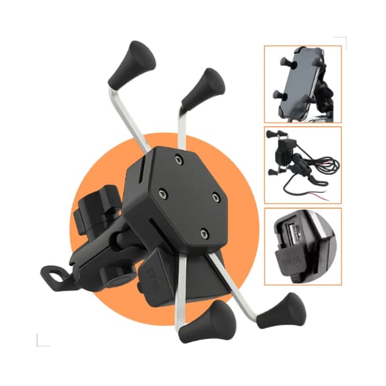 Suporte Para Celular Moto Universal de Garra Com Carregador Usb Moto Eletricas Acessórios Veicular