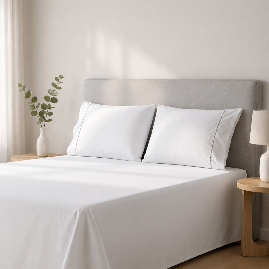 Jogo de Cama Lençol Casal Queen 3 peças Percal 600 Fios Aveludado Importado Ultra Macio e Fresco