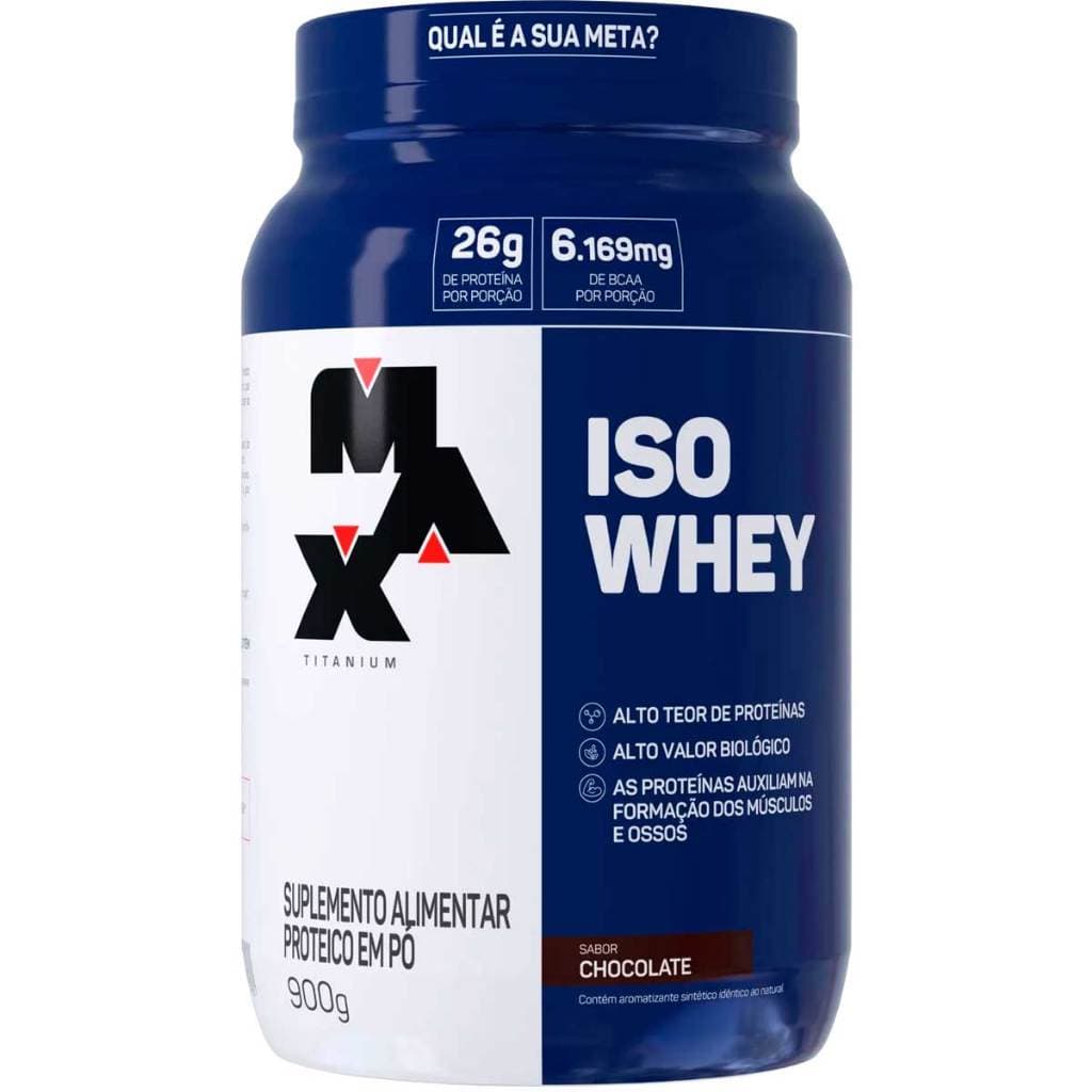 Whey Protein Isolado Max Titanium Pote 900g Sabor Chocolate