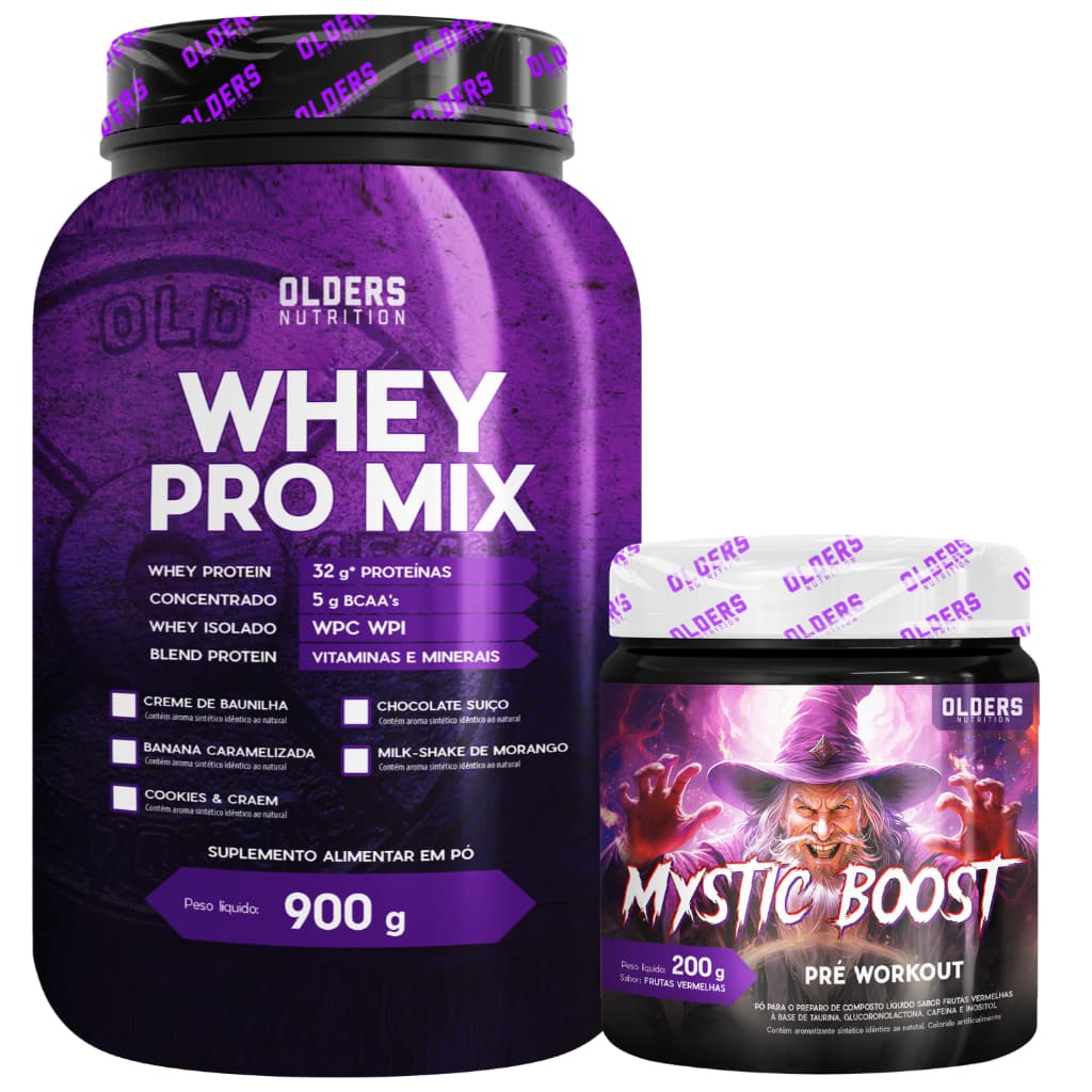 Suplemento Para Massa Muscular Mix Protein + Pré Treino
