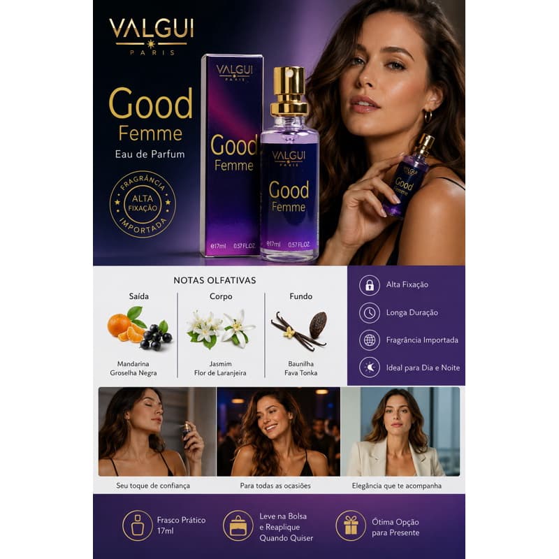 Perfume Good Femme Valgui Paris 17ml – Feminino | Alta Fixação